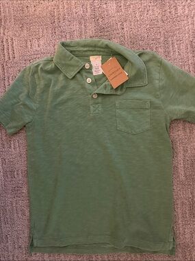 Crewcuts Olive Green Short-Sleeve Polo with Chest Pocket